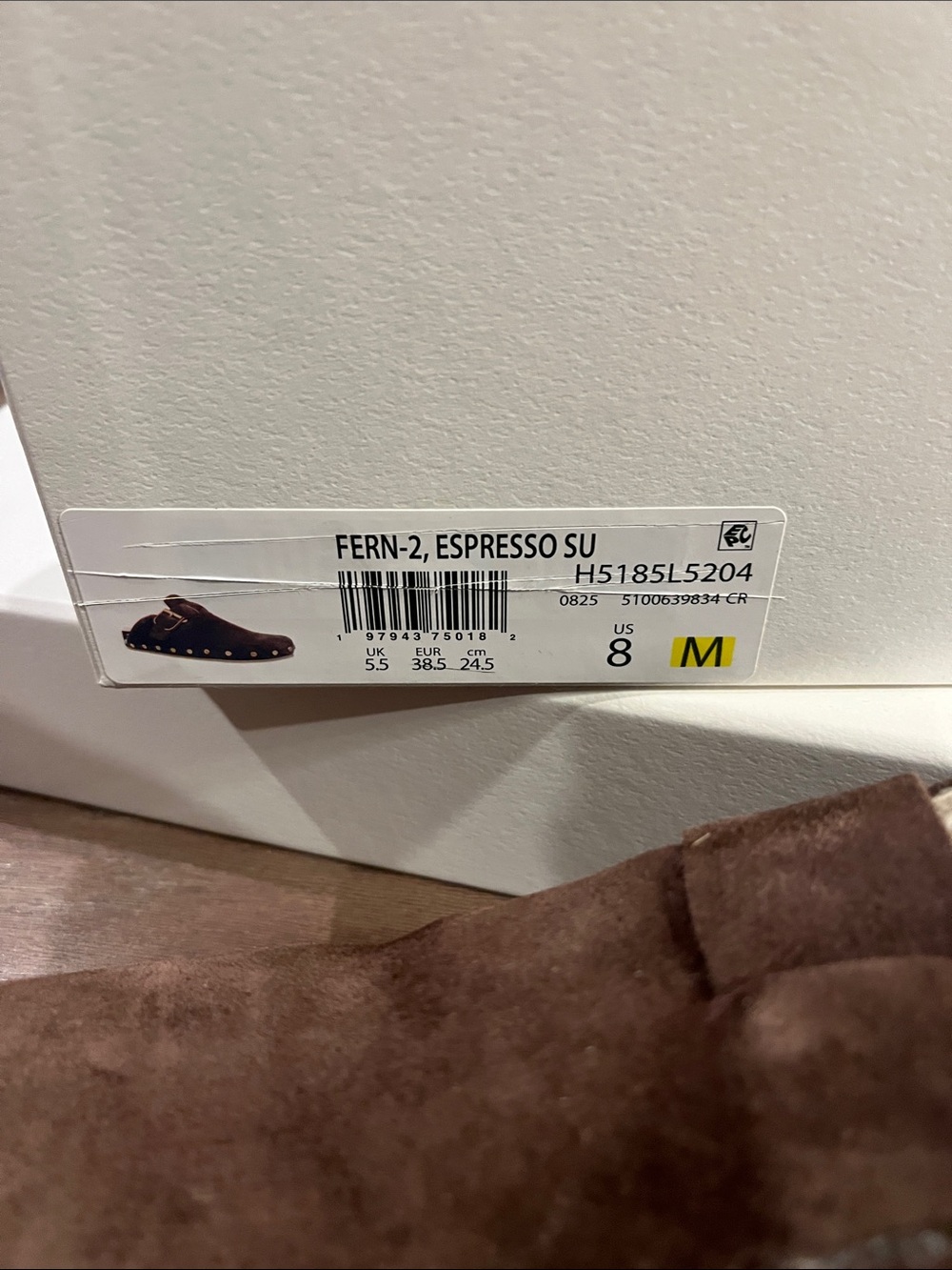 Veronica Beard Dark Brown Suede Shearling Clog Mules with Gold Studs
New in Box - Picture 4 of 5